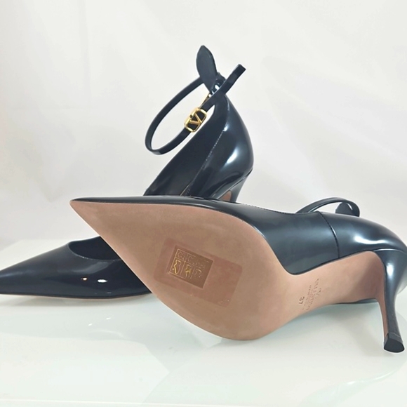 NEW! Valentino Garavani Tan-Go Patent Leather Pump Heels 100MM Size 37 - Picture 15 of 16